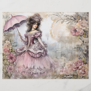 Lámina Papel de cuaderno de fotos de la princesa de Rococ