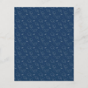 Lámina Papel de cuaderno de graduación azul y plateado de