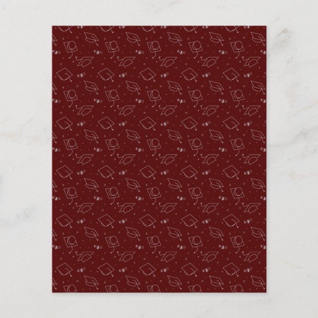 Lámina Papel de cuaderno de graduación marrón y plata (Anverso)