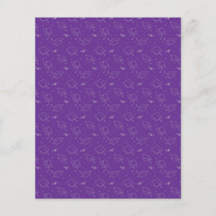Lámina Papel de cuaderno de graduación morado y plateado