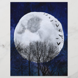 Lámina Papel de cuaderno de halloween de la luna llena
