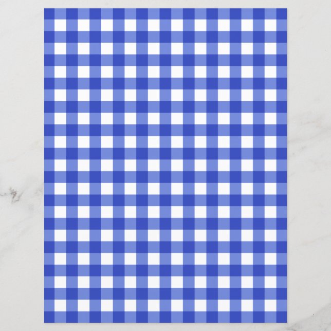 Lámina Papel de cuaderno de inspección de Gingham azul (Anverso)