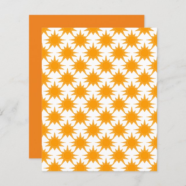 Lámina Papel de cuaderno de naranja amarillo y soleado (Anverso / Reverso)