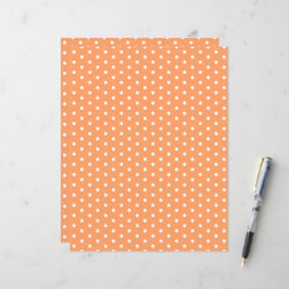 Lámina Papel de cuaderno de Naranja de  de puntos de polk