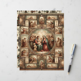 Lámina Papel de cuaderno de Navidades cristianos vintage
