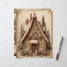 Papel de cuaderno de Navidades Gingerbread House