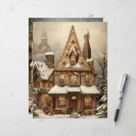Lámina Papel de cuaderno de Navidades Gingerbread House