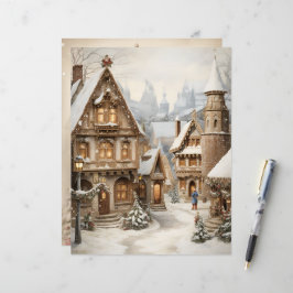 Lámina Papel de cuaderno de Navidades Gingerbread House