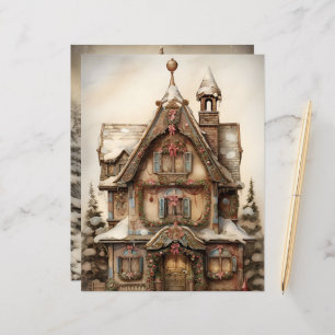 Lámina Papel de cuaderno de Navidades Gingerbread House