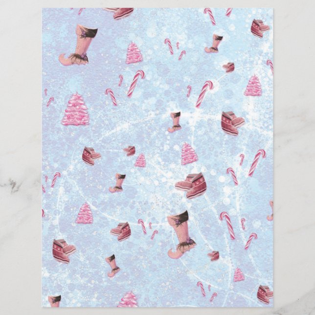 Lámina Papel de cuaderno de Navidades rosas amorosos (Anverso)