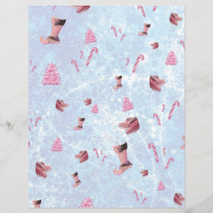 Lámina Papel de cuaderno de Navidades rosas amorosos