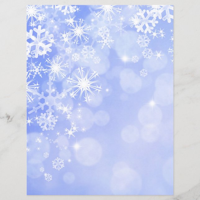 Lámina Papel de cuaderno de nieve azul y blanco (Anverso)