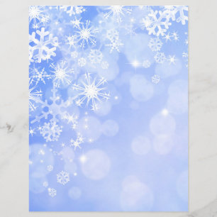 Lámina Papel de cuaderno de nieve azul y blanco