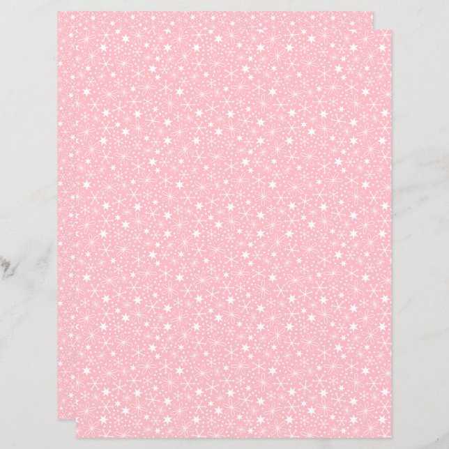 Lámina Papel de cuaderno de nieve rosa y retro (Anverso / Reverso)
