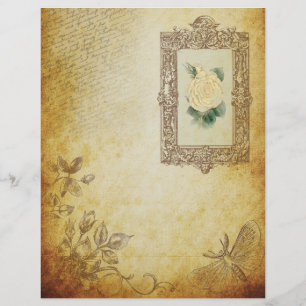 Lámina Papel de cuaderno de notas de estilo victoriano