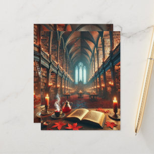 Lámina Papel de cuaderno de notas de la biblioteca mágica