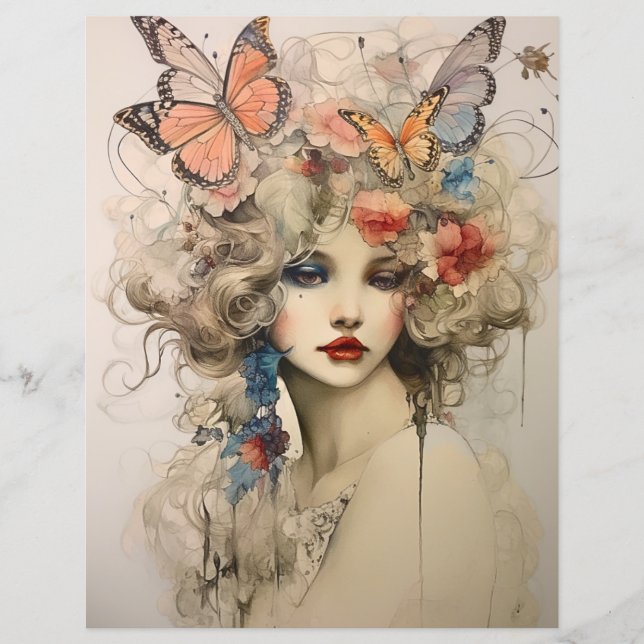 Lámina Papel de cuaderno de notas de la época victoriana (Anverso)