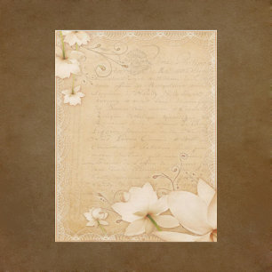 Lámina Papel de cuaderno de notas de revistas de Floral v