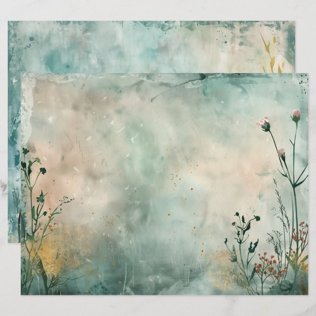 Lámina Papel de cuaderno de notas de revistas sobre la si (Anverso / Reverso)