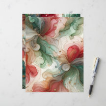 Papel de cuaderno de notas de tinta de alcohol roj