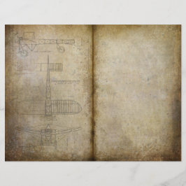 Lámina Papel de cuaderno de notas de vintage de Old Aircr