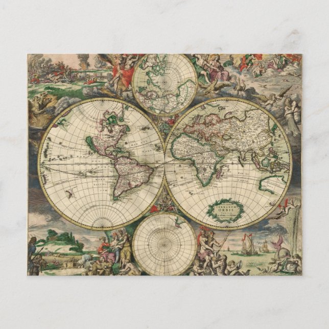 Lámina Papel de cuaderno de notas del mapa del mundo de l (Anverso)