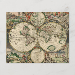 Lámina Papel de cuaderno de notas del mapa del mundo de l