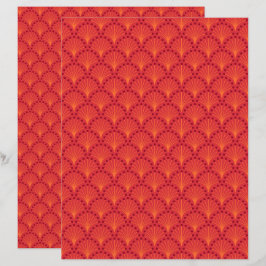 Lámina Papel de cuaderno de notas del patrón japonés rojo