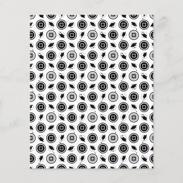 Lámina Papel de cuaderno de notas en el patrón de graduac (Anverso)