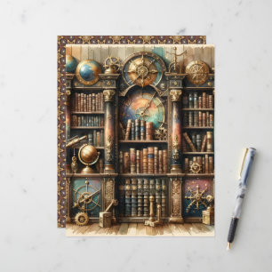 Lámina Papel de cuaderno de notas en la biblioteca Celest