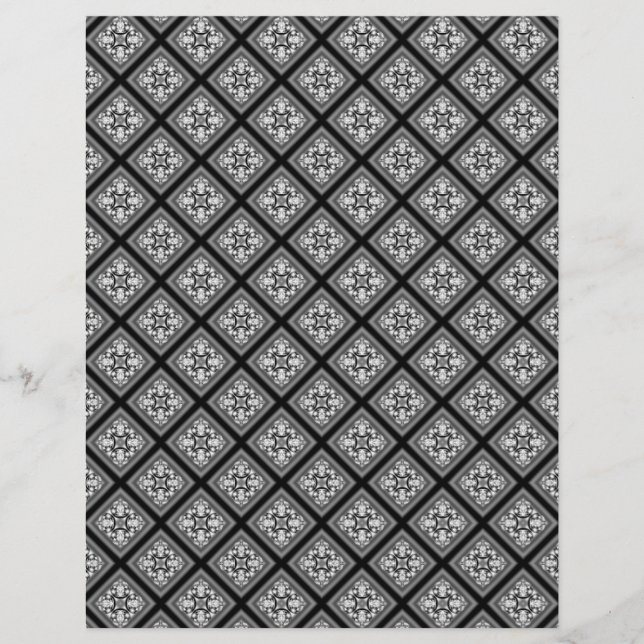 Lámina Papel de cuaderno de notas en negro y blanco (Anverso)