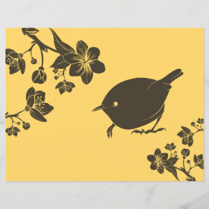 Lámina Papel de cuaderno de notas para pequeños pájaros m