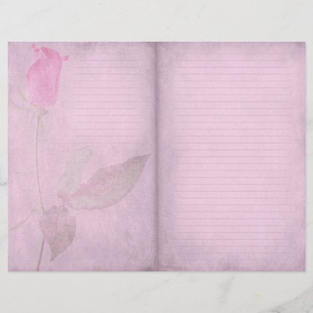 Lámina Papel de cuaderno de notas para Rosa Lineado (Anverso)