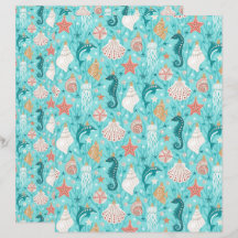 Papel de cuaderno de ornamentos de Navidad costero