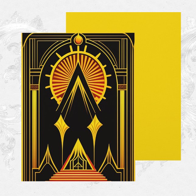 Lámina Papel de cuaderno de oro rojo negro Art Deco (Subido por el creador)