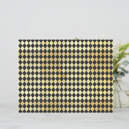 Lámina Papel de cuaderno de oro y Harlequin negro con pro