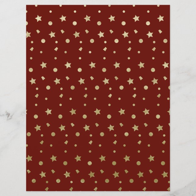 Lámina Papel de cuaderno de oro y Navidades rojos (Anverso)