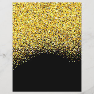 Lámina Papel de cuaderno de Purpurina dorado y negro