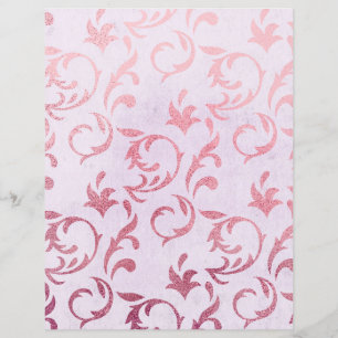 Lámina Papel de cuaderno de Rosa de Swirls Gold