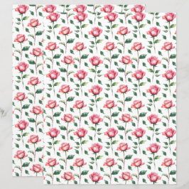 Lámina Papel de cuaderno de rosas