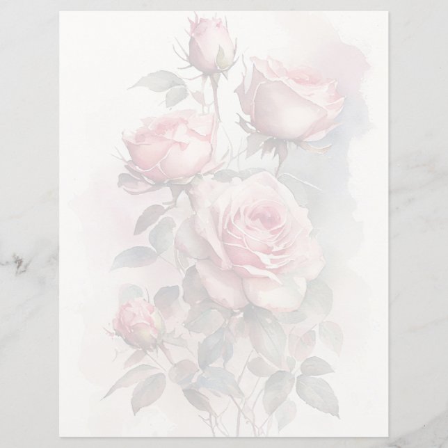 Lámina Papel de cuaderno de rosas (Anverso)