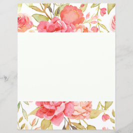 Lámina Papel de cuaderno de Rosas de Watercolor Cottage