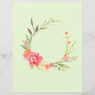 Lámina Papel de cuaderno de Rosas de Watercolor Cottage