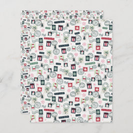 Lámina Papel de cuaderno de sellos de correo para navidad