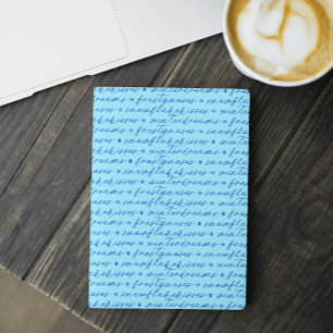 Lámina Papel de cuaderno de sueños de invierno azul