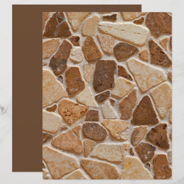 Lámina Papel de cuaderno de texto de piedras de guijarro  (Anverso / Reverso)