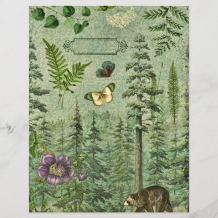 Lámina Papel de cuaderno de texto de textura verde de vin
