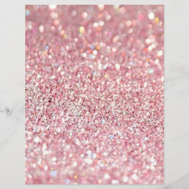 Lámina Papel de cuaderno de texto rosa y Purpurina de oro (Anverso)