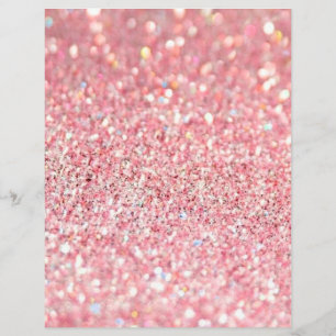 Lámina Papel de cuaderno de texto rosa y Purpurina de oro