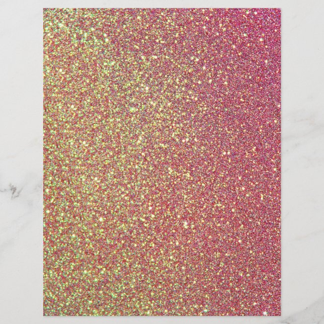 Lámina Papel de cuaderno de texto rosa y Purpurina de oro (Anverso)